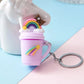 1 Pcs Cute Rainbow IceCream Cup Keychain(Random Colour)