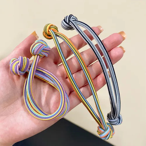 1 Pcs Koi Kawaii Rainbow Knot Hair Tie(Random Colour)