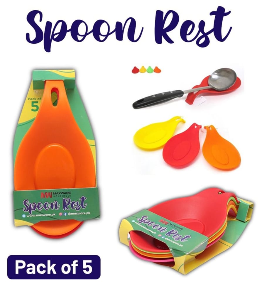 Pack Of 5 Heat Resistant Plastic Spoon Shelf Rest Spatula Holder