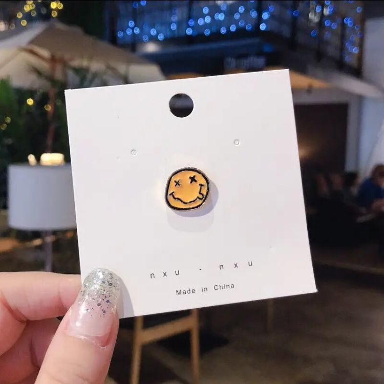 Mini Smiley Face Brooch Pin