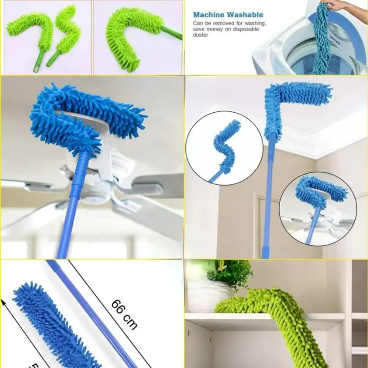 Multi-Use Flexible Micro Fiber Duster With Telescopic Stainless Steel Handle