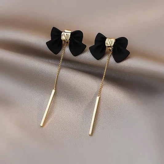 Black Bow Design Earrings