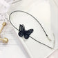Butterfly Necklace Black Collar Short