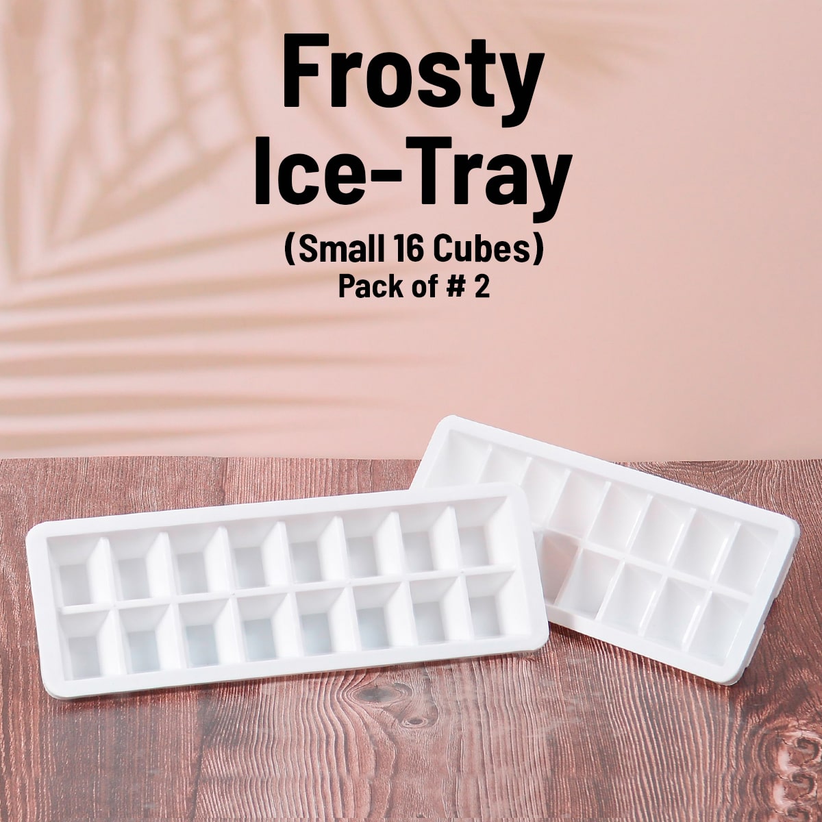 2PC ICE CUBE TRAY WITH STORAGE BIN -48