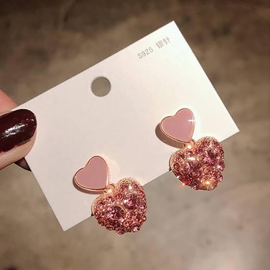 Pink Shiny Heart Earrings - Radiate Love and Elegance