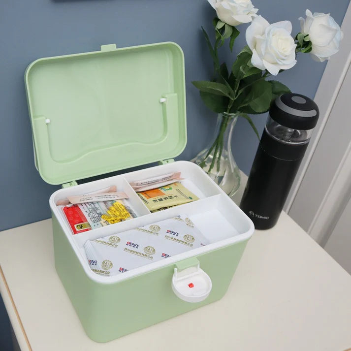 Portable Double Layer Medicine Box