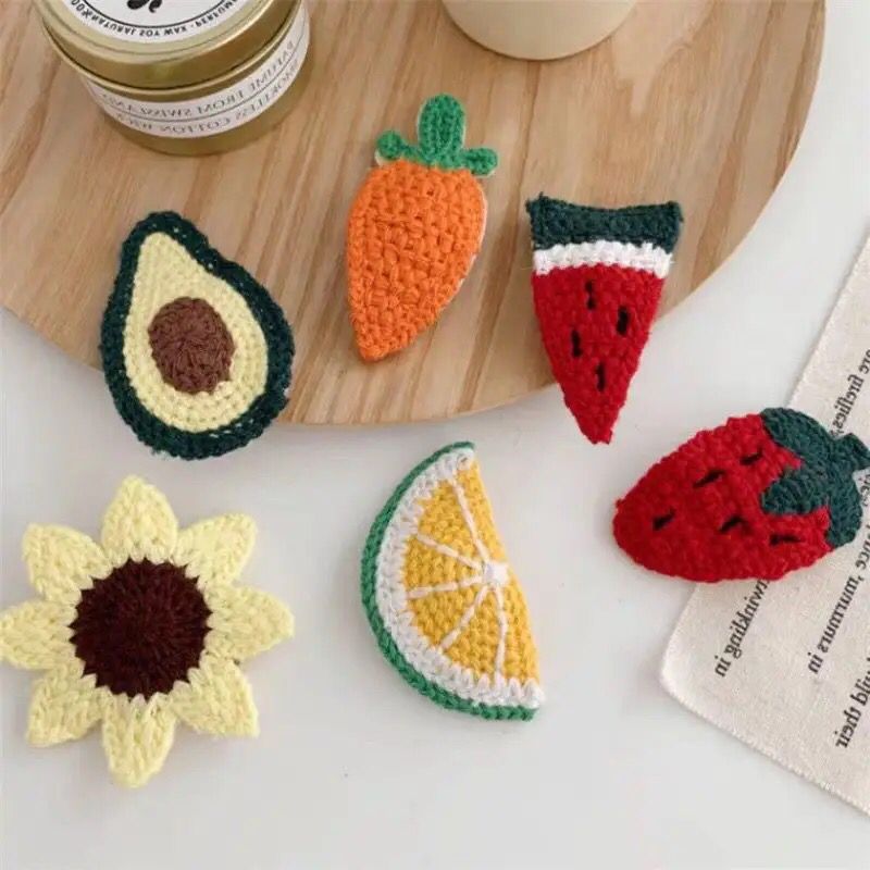 1 Pcs Fruit Baby Girl Crochet Hairpin(Random Shape)