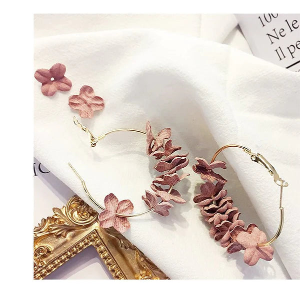 Sophisticated Textile Blossom Earrings