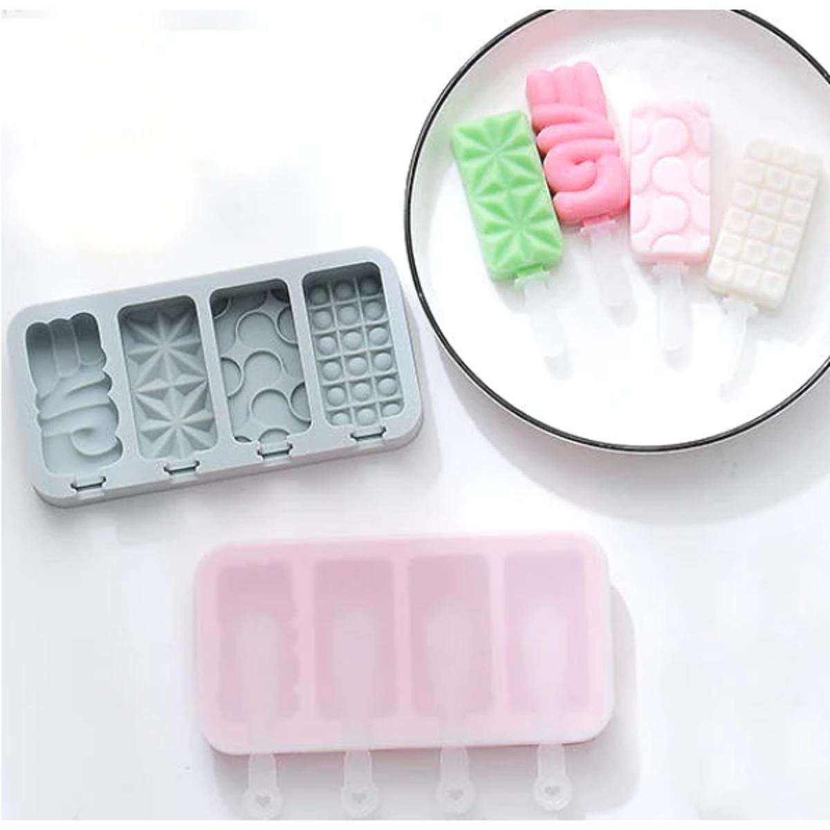 4 in 1 Silicone Popsicle Ice Cream Mold