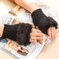 Women Faux Rabbit Fur Hand Wrist Warmer (Random Color)