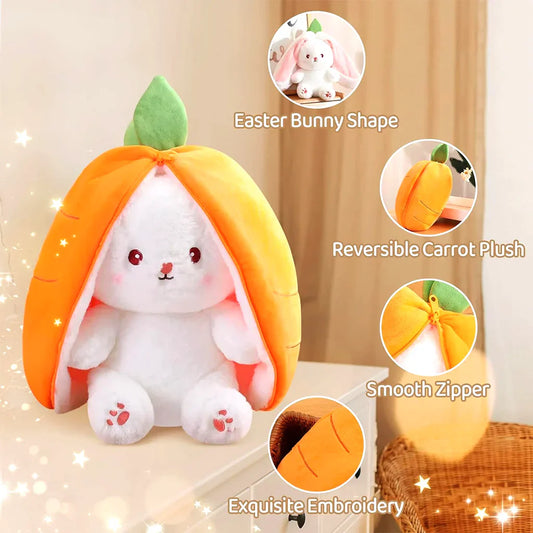 Cute Reversible Flopp Bunny Carrot Plush Toy(25Cm/10Inch)