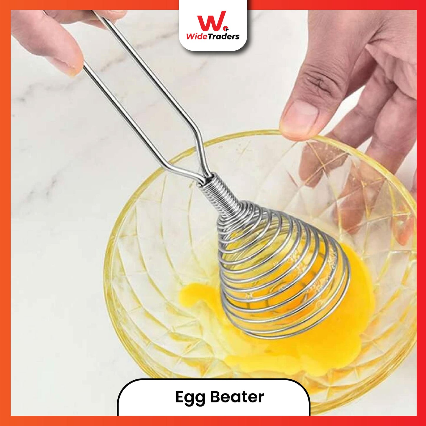 Stainless Steel Spring Egg Beater Hand Whisk
