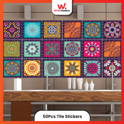 50Pcs Walls Self Adhesive Tile Sticker For Home Decor