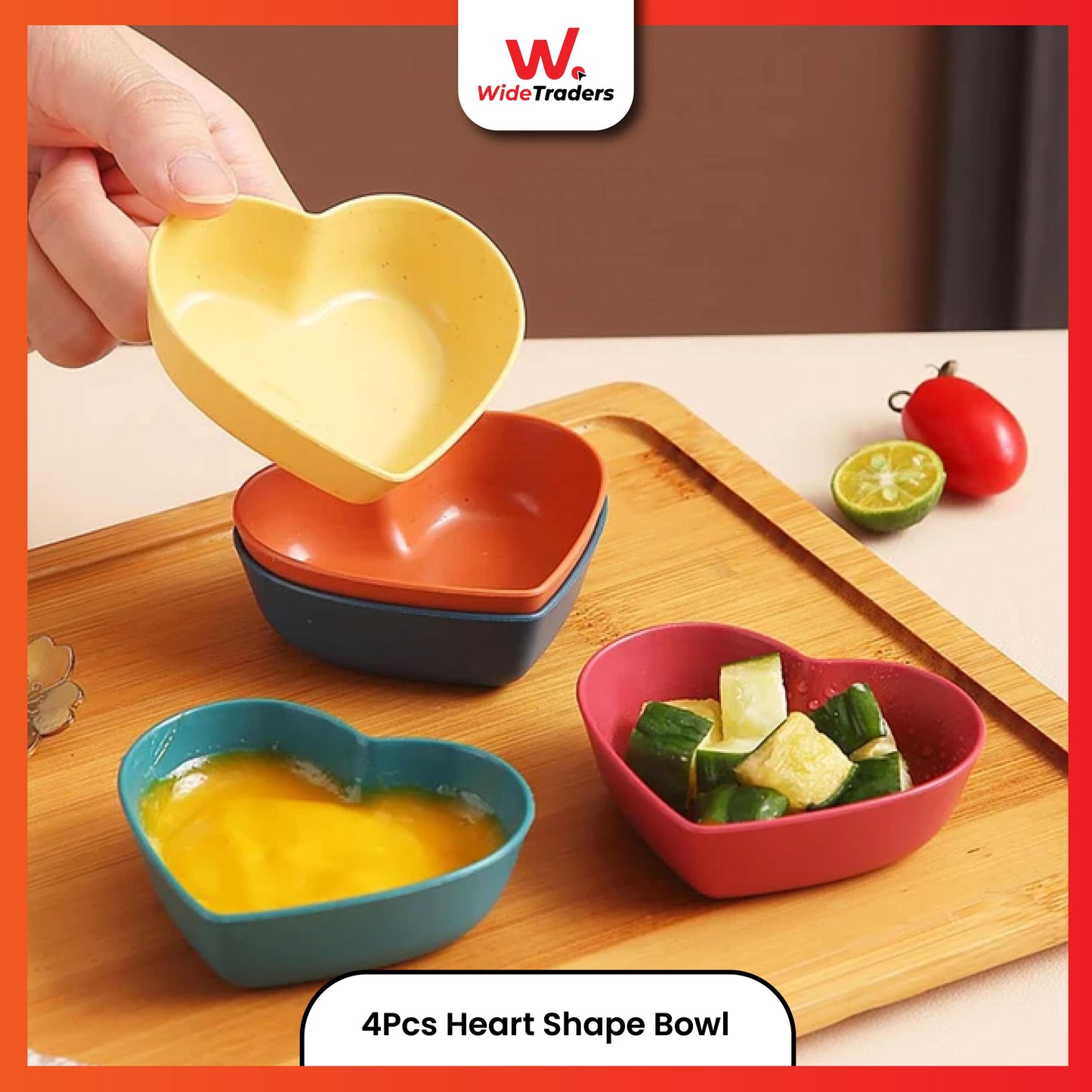 4Pcs Heart Shape Bowl Seasoning Tableware Bowl