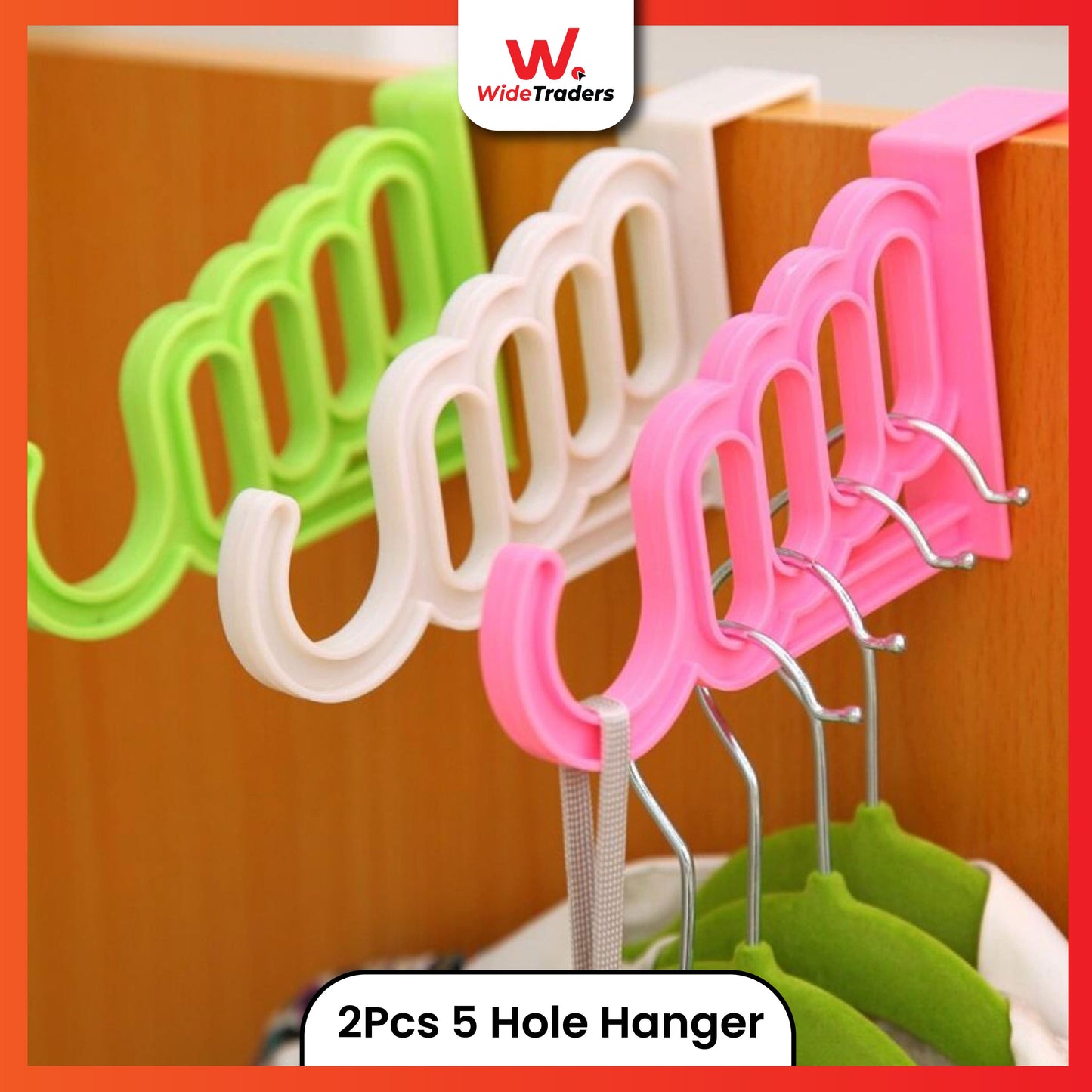 2Pcs 5 Hole Multi-Function Home Accessories Foldable Clothes Hanger