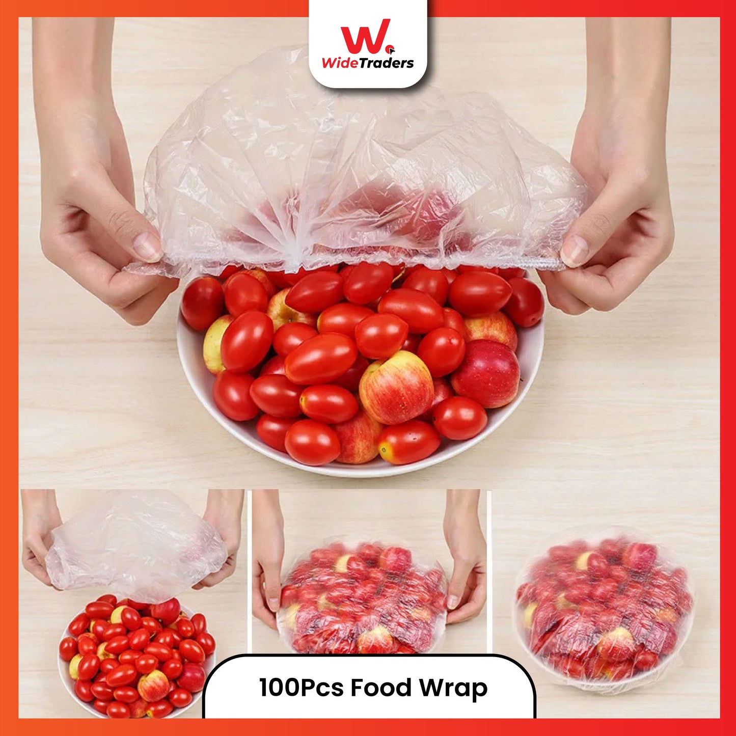 100Pcs Disposable Plastic food Wrap