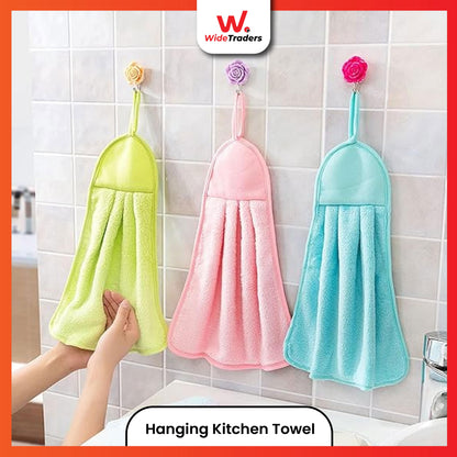 1Pcs Hanging Kitchen Microfiber Hand Towel