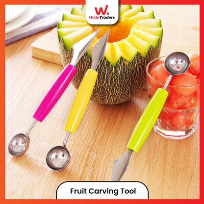 2 In 1 Fruit Carving Tool Multifunctional Dig Scoop With Fruit Carving Knife