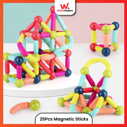 25-Piece Magnetic Building Sticks Set for Creative Play