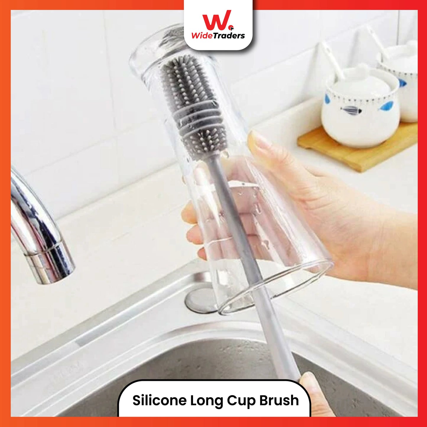 Silicone Long Cup Brush(8.5inch)
