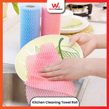 Kitchen Dish Wash Reusable Cleaning Wipe Cloths Sheet Roll