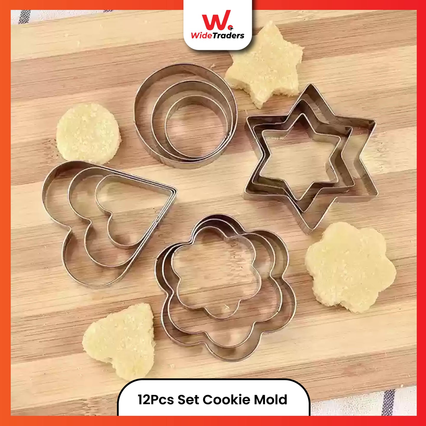 12-Piece Stainless Steel Cookie,Pastry, and Fruit Cutters Set