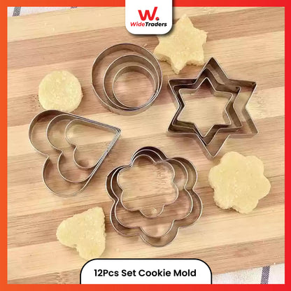 12-Piece Stainless Steel Cookie,Pastry, and Fruit Cutters Set