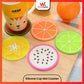3 PC Silicone Fruit Cup Mat Coaster Insulation Pad