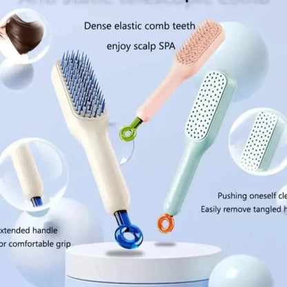 4 In 1 Self Cleaning Hair Brush Comb