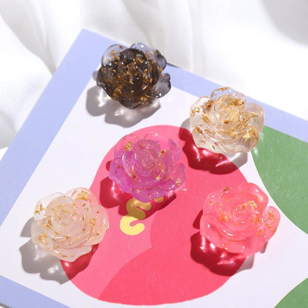 Simple Flower Rose Beads Earrings(Random Colour)