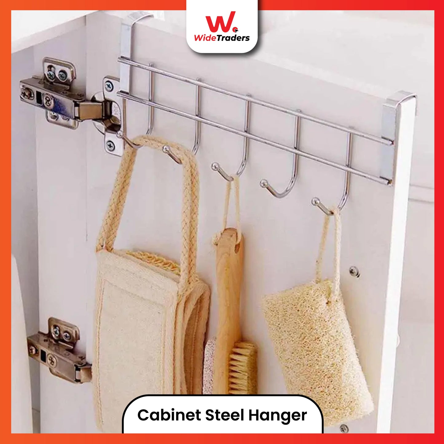 Stainless Steel Kitchen 5 Hook Door Hanger