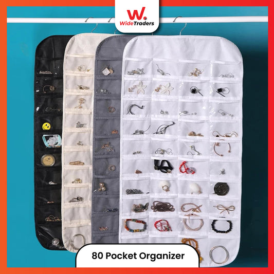 80 Pockets Double-sided Hanging Storage Bag