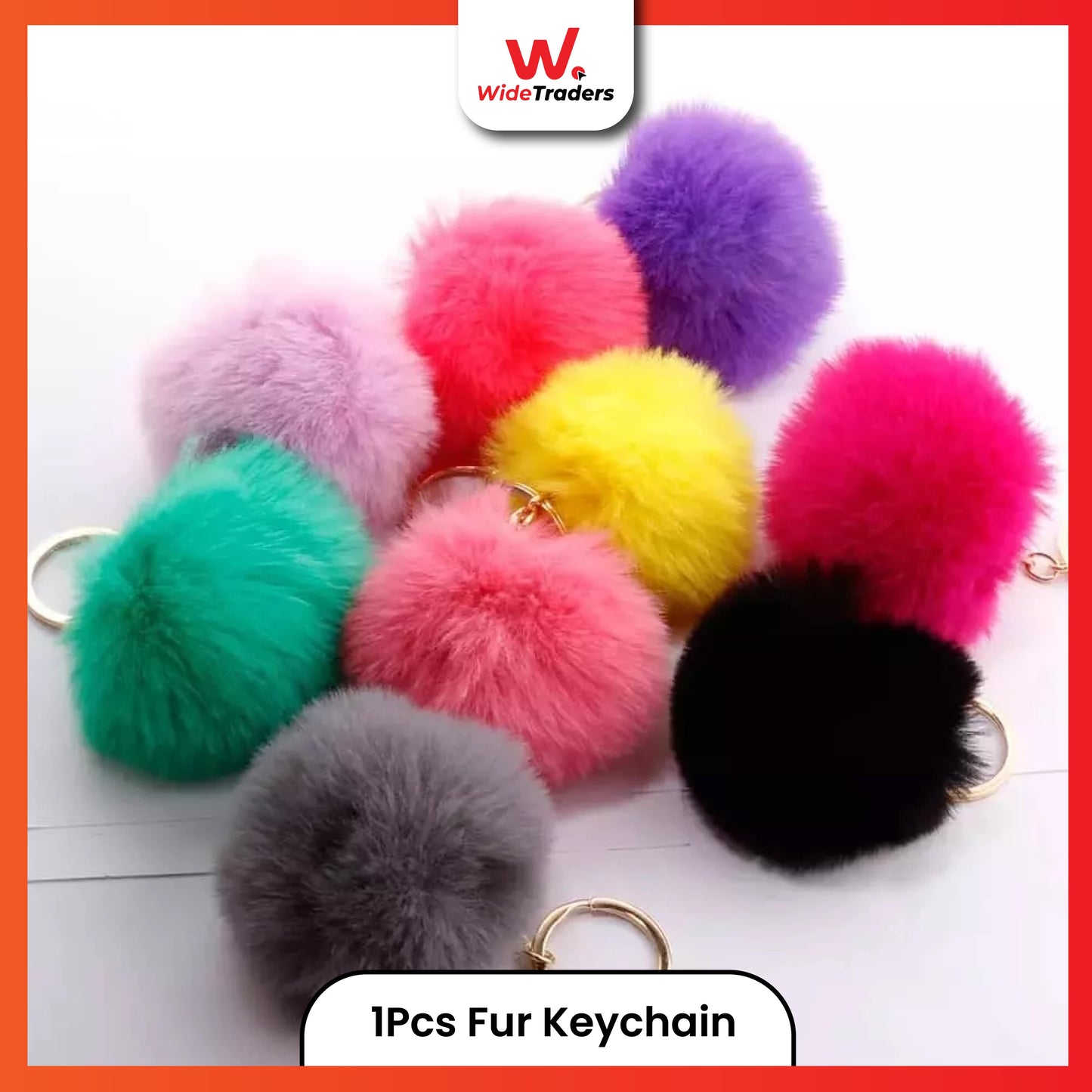 1PC Fur Pom Pom Keychain