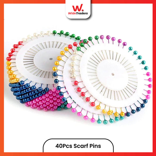 40 Pieces Small Head Multicolour Scarf Pins
