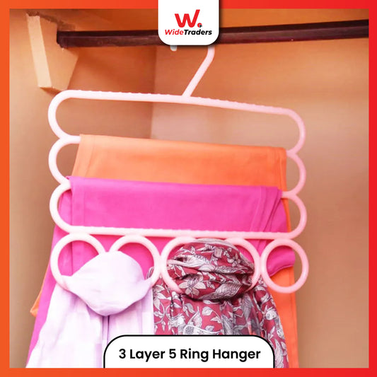 Multipurpose 5 Ring Hole Hanger with 3 Layer