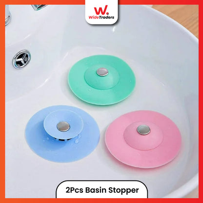 2Pcs Silicone Basin Stopper