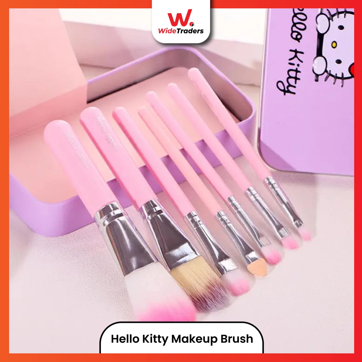 Cute Hello Kitty 7pcs Professional Makeup Brushes