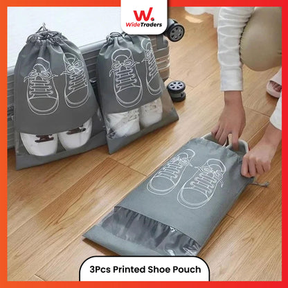 Pack of 3 Travel Shoes Storage Bag