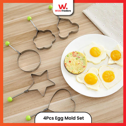 4 Pcs Stainless Steel Fried Egg Molds