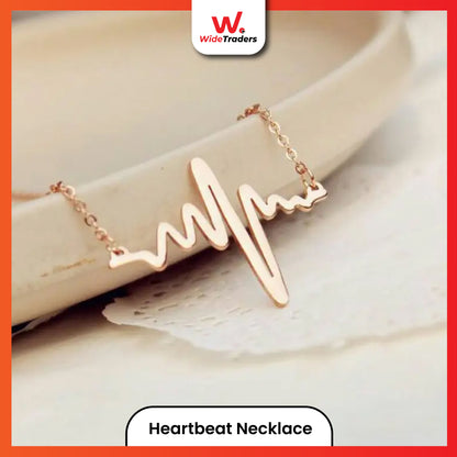 Heart beat golden Necklace Women Stainless Steel