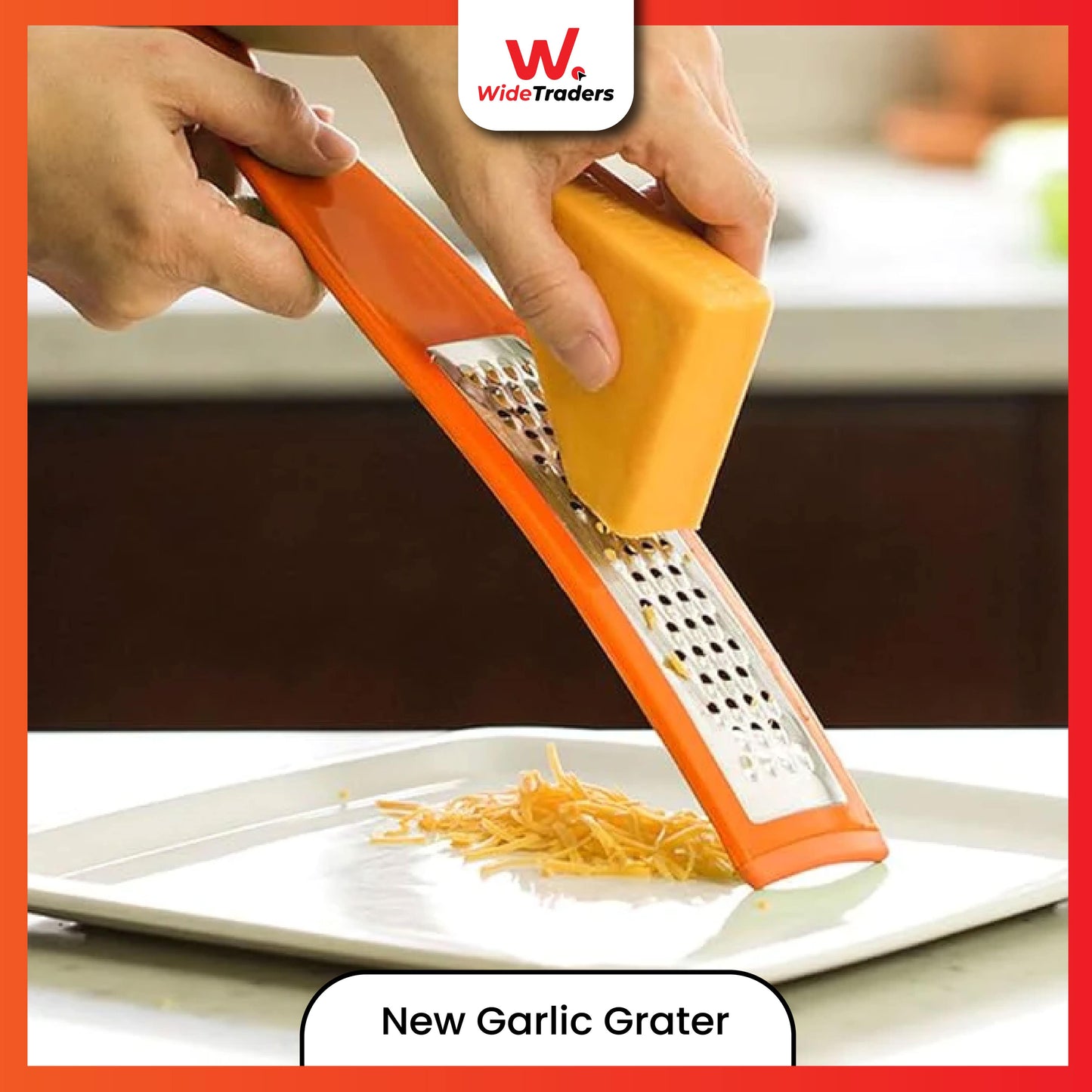 Modern Stainless Steel & Plastic Hand Cheese and Garlic Grater