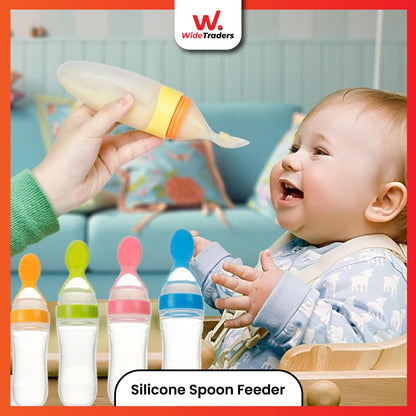 Silicone Baby Feeding Bottle with Spoon Feeder