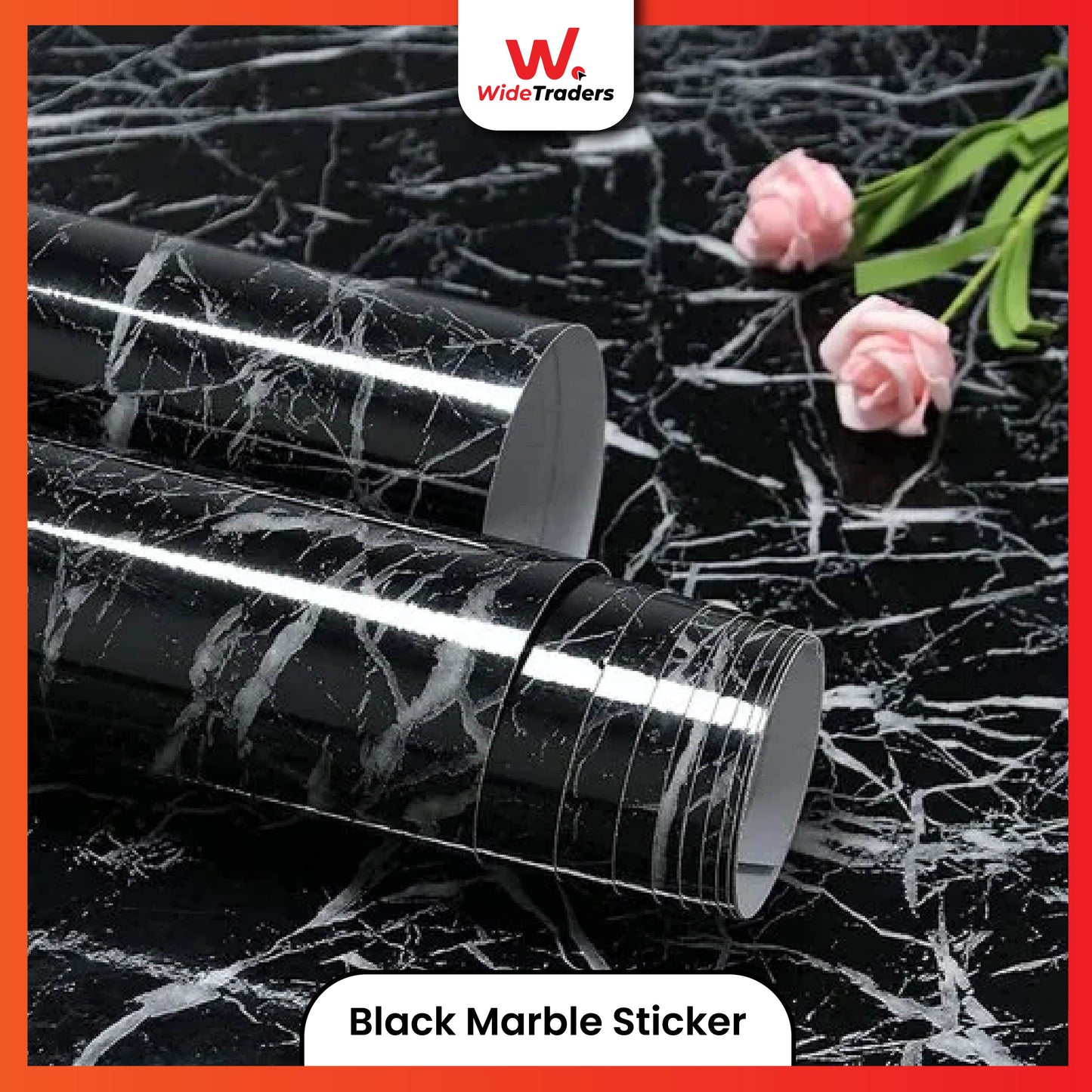 Black Marble Paper Sticker