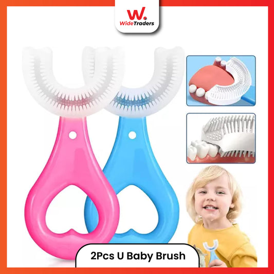 Silicone U-Shaped Baby Toothbrush Pack of 2