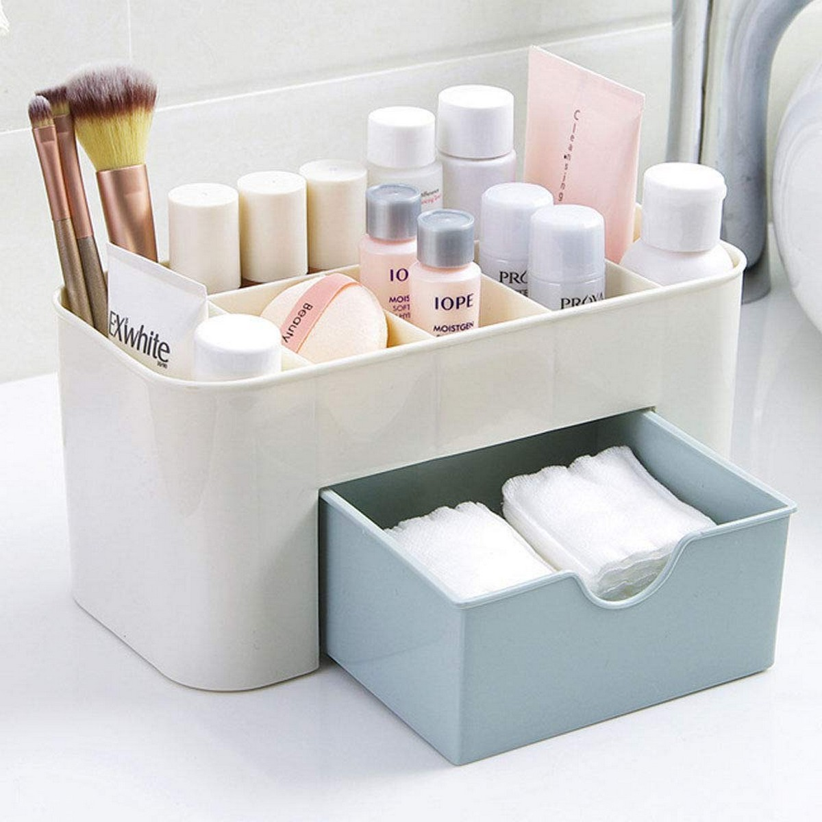 1Pcs Multifunctional Cosmetic Storage Box with Single Drawer