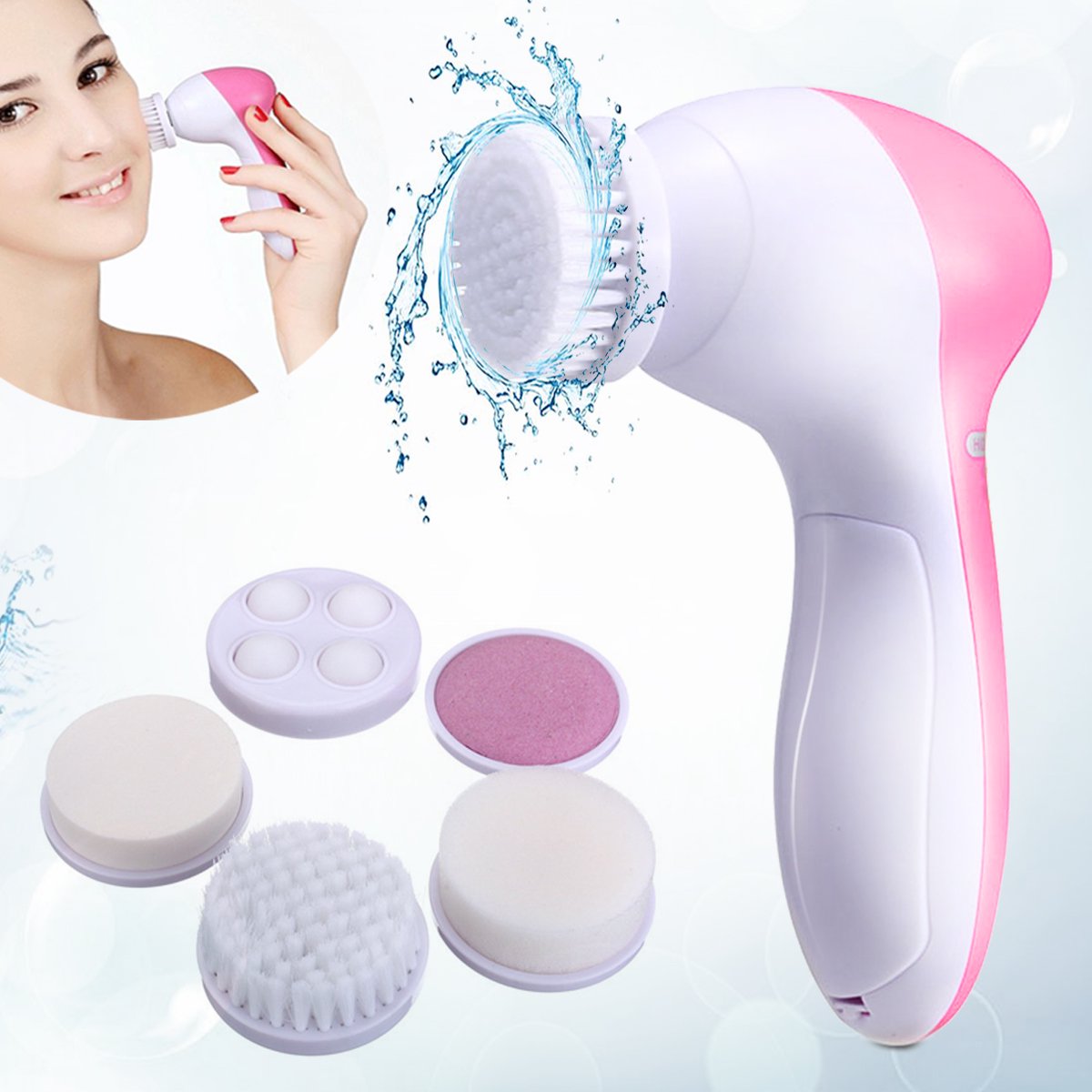 5 in 1 Cell Operated Cleaning Facial Massager Machine