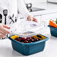 Refrigerator Strainer Double Drainer Basket For Washing Vegetable Fruit Basket With Lid