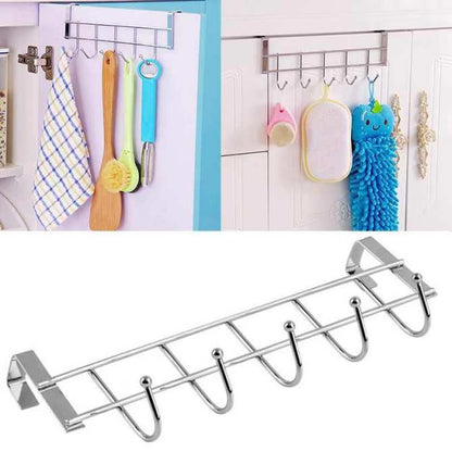 Stainless Steel Kitchen 5 Hook Door Hanger