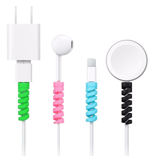 4 Pcs Spiral Silicone Cable Protector For Android / Iphone, Under One Dollar