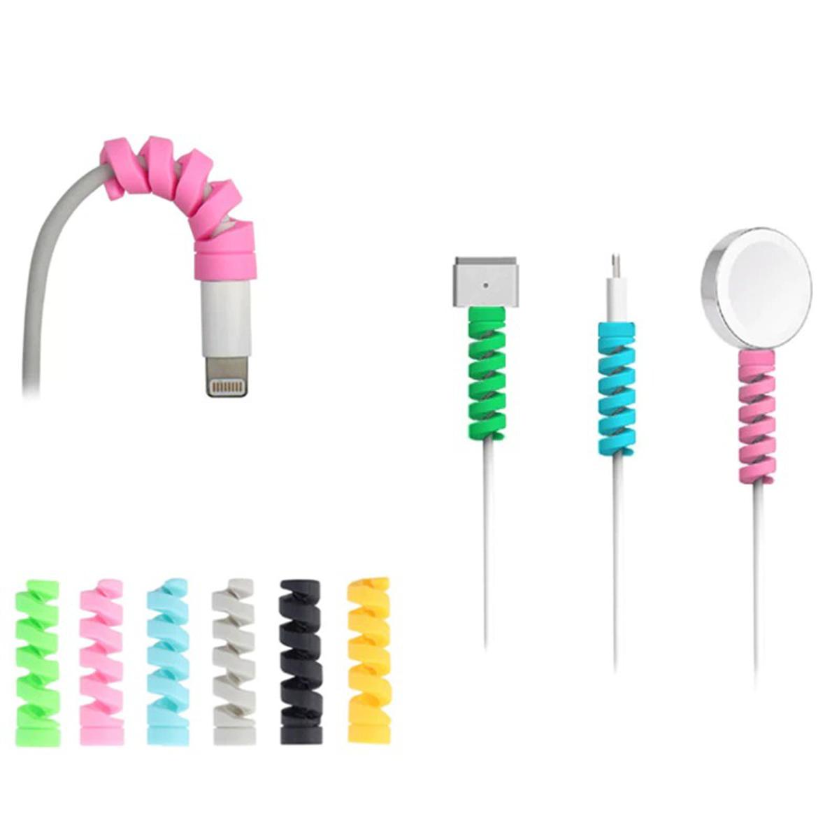 4 Pcs Spiral Silicone Cable Protector For Android / Iphone, Under One Dollar